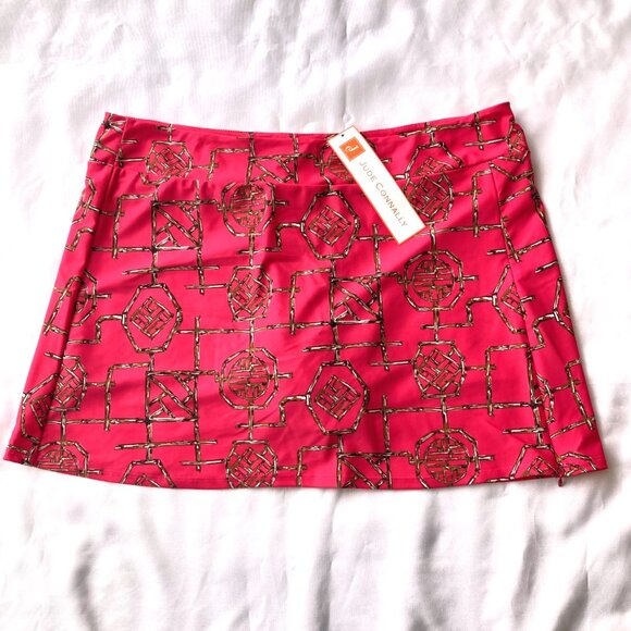 Jude Connally Morgan Skort Golf Tennis XXL Bamboo Hibiscus Pink NWT - Picture 1 of 9